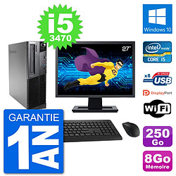 PC Lenovo M92p SFF Ecran 27" Intel i5-3470 RAM 8Go Disque 250Go Windows 10 Wifi · Occasion 