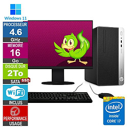 HP ProDesk 400 G5 MT i7-8700 4.60GHz 16Go/2To SSD Wifi W11 + Ecran 27