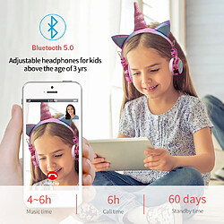 Avis Universal Casque sans fil pour enfants Casque de dessin animé Licorne Casque avec microphone Filles Gamers Casque filaire Casque Bluetooth Cadeau |