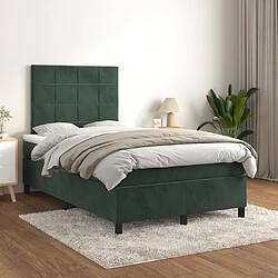 vidaXL Sommier à lattes de lit et matelas Vert foncé 120x200cm Velours