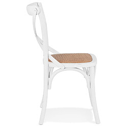 Avis Alterego Chaise de cuisine rétro 'CHABLY' en bois blanc