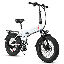 Vélo Électrique SAMEBIKE LOTDM200-II - Moteur 500W Batterie 48V13Ah Autonomie 40KM Freins à Disque Mécaniques - Blanc