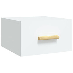 vidaXL Table de chevet murale blanc 35x35x20 cm