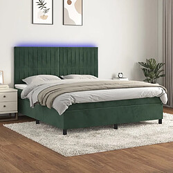 Sommier à lattes,Cadre à lattes de lit pour Adulte matelas et LED Vert foncé 180x200 cm -MN43730