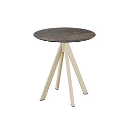 Materiel Chr Pro Table de bistrot Infinity avec piètement sable + plateau Bistrotafel zand frame + HPL Ø70 cm- Veba