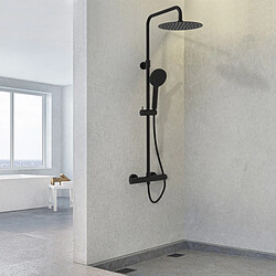 Essebagno Kissy colonne de douche noire avec thermostatique