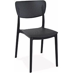 Alterego Chaise de terrasse perforée 'PALMA' en matière plastique noire PALMA