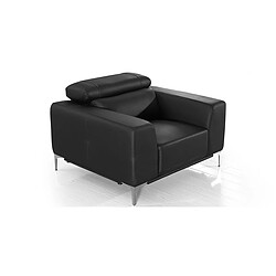 Avis La Maison Du Canapé Fauteuil cuir Design NORA Noir