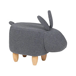 Beliani Tabouret enfant en tissu peluche gris BUNNY 