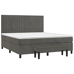 Avis Maison Chic Lit Adulte - Lit simple Lit à sommier tapissier et matelas moelleux - Meuble de Chambre - Gris foncé 160x200cm Velours -MN54341