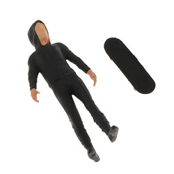 1:64 People Action Figure Diorama Painted Sliding Boy Miniatures Black