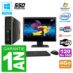 PC HP Compaq 8100 SFF Ecran 27" G6950 RAM 4Go SSD 120Go Graveur DVD Wifi W7 - Occasion