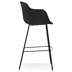 Avis Alterego Tabouret de bar avec accoudoirs 'FORTI' en tissu noir