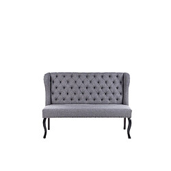 Beliani Canapé banquette 2 places en tissu gris foncé TORSBY