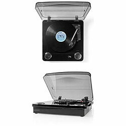 Avis NEDIS Platine Vinyle Bluetooth MP3 33 rpm / 45 rpm / 78 rpm Courroie Stéréo RCA Bluetooth® 18W (Pré) amplificateur intégré MDF NOIR DESIGN