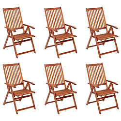 Maison Chic Lot de 6 Chaises pliables de jardin | chaises Relax Bois d'acacia solide -GKD84337