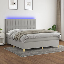 vidaXL Sommier à lattes de lit matelas et LED Gris clair 160x200 cm 