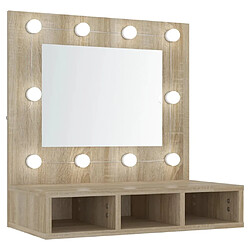 vidaXL Armoire de miroir avec LED Chêne sonoma 60x31,5x62 cm