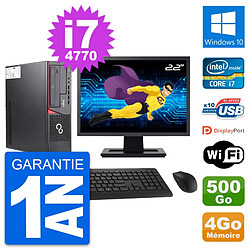 PC Fujitsu E720 DT Ecran 22" Intel i7-4770 RAM 4Go Disque 500Go Windows 10 Wifi · Occasion 