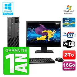 PC Lenovo M91p SFF Intel I3-2120 16Go Disque 2To Graveur Wifi W7 Ecran 19" · Occasion 