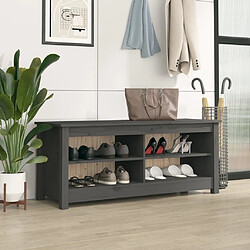 Maison Chic Banc à chaussures | Meuble de rangement à chaussures Meuble d'Entrée Gris 110x38x45,5 cm Bois de pin massif -MN89135