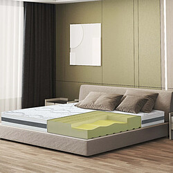 The White Stone Matelas Double King-Size 200x200 à mémoire de forme | Premium Quality | Hauteur 20 cm | Made in Italy 