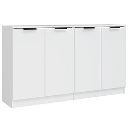 Maison Chic Ensemble de 2 Buffets,commode,console pour rangement Blanc 60x30x70 cm Bois d'ingénierie -MN48802