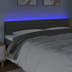 Avis Maison Chic Tête de lit scandinave à LED,meuble de chambre Gris foncé 200x5x78/88 cm Tissu -MN63761