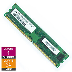 Barrette Mémoire 1Go RAM DDR2 Micron MT8HTF12864AY-667E1 DIMM PC2-5300U 1Rx8 - Reconditionné