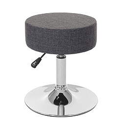 Avis Decoshop26 Tabouret siège polyvalent hauteur réglable pivotant Ø 35cm tissu gris 04_0005334