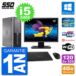 PC HP Compaq 6200 Pro SFF Ecran 19" i5-2400 RAM 4Go SSD 120Go Windows 10 Wifi - Occasion