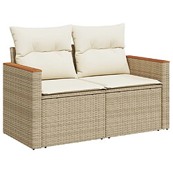 Acheter vidaXL Salon de jardin avec coussins 8 pcs beige résine tressée