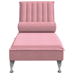 Avis vidaXL Chaise longue de massage avec traversin rose velours