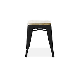 ICONIK INTERIOR Tabouret Design Industriel - Bois & Métal - 45cm - Stylix Doré