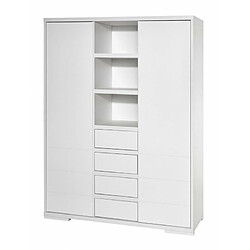 Schardt Armoire bébé 2 portes 4 tiroirs bois laqué blanc Maxx White L 139 x H 191 x P 53 cm