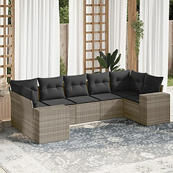 vidaXL Salon de jardin avec coussins 7 pcs gris clair résine tressée 