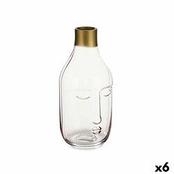 Gift Decor Vase Visage Rose verre 11 x 24,5 x 12 cm (6 Unités)