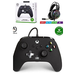 Power A Pack Manette XBOX ONE-S-X-PC NOIRE EDITION Officielle + Casque Gamer PRO H7 SPIRIT OF GAMER XBOX ONE/S/X/PC 