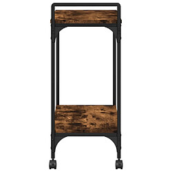 Maison Chic Desserte de cuisine | Chariot de cuisine | Meuble de rangement roulant chêne fumé 60,5x31x72,5 cm bois d'ingénierie -GKD13506 pas cher