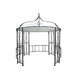 Vente-Unique Kiosque de jardin TILCARA en métal façon fer forgé D300 x H290cm - Noir