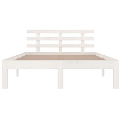 Avis vidaXL Cadre de lit Blanc Bois massif 140x190 cm