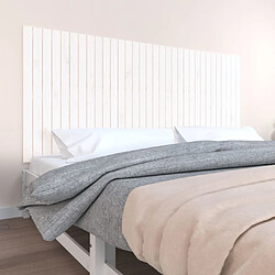 Maison Chic Tête de lit scandinave pour lit adulte,Meuble de chambre murale Blanc 204x3x90 cm Bois massif de pin -MN65480 