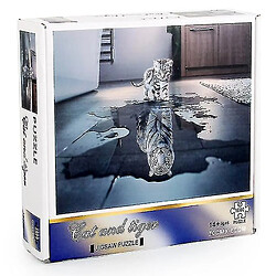 Universal Copoz 1000 pièces chat et tigre puzzle DIY puzzle jouets assemblage image déco. pas cher