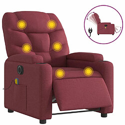 Maison Chic Fauteuil Relax pour salon, Fauteuil de massage inclinable électrique Rouge bordeaux Tissu -GKD60448