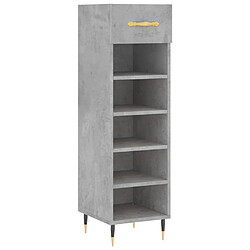 Maison Chic Armoire à Chaussures Gris béton,Meuble de Rangement à Chaussures 30x35x105 cm bois d'ingénierie -MN23523