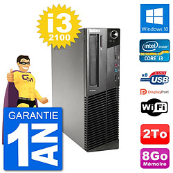 PC Lenovo M91p SFF Intel i3-2100 RAM 8Go Disque Dur 2To Windows 10 Wifi · Occasion 