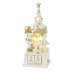 Paris Prix Calendrier Déco Sapin de Noël 49cm Blanc & Or