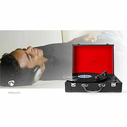 Acheter NEDIS Platine Vinyle Bluetooth Courroie Stéréo RCA Bluetooth® 18 W Préamplificateur intégré MD Malette Cuir NOIR ROUGE