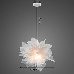 Stoex Lustre Suspension Contemporain Diamètre 70 cm E27 Blanche , Abat-jour Luminaire Plafonnier pour Chambre de l'enfant, Salon, Décor