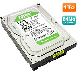 Disque Dur 1To Western Digital Green 3.5" SATA WD10EZRX-00L4HB0 64MB - Occasion